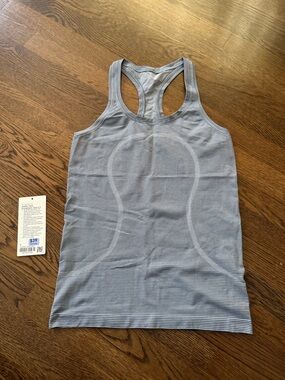 lululemon athletica Swiftly Tech Heathered Gray Striped Racerback Tank